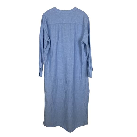 Vineyard Vines Linen Blend Button Front Midi Cover-Up Dress Blue Size Medium - Picture 8 of 12